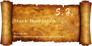 Sterk Henrietta névjegykártya